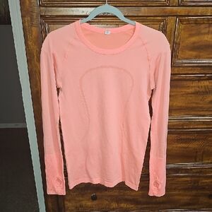 Lululemon Bright Orange Long Sleeve Swiftly Top. Gprgeous Sz 6 Womens